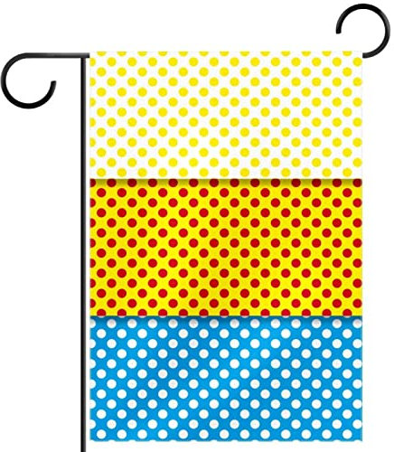 Fahne Gelb-Blaues Tupfenmuster Fahnenkette Flaggen Lebendige Farbe Piratenflagge Lichtbeständige Garten Banner Für Außenbereich Paraden Veranda 30X45Cm