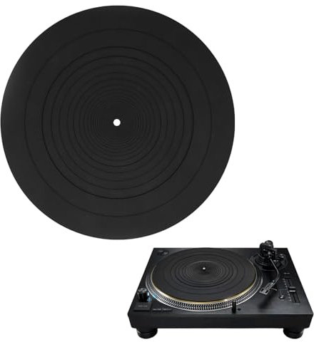12 Inch Turntable Mat,Silicone Anti-Static Slipmat for Vinyl Lp Record Players,Anti-Slip,Anti-Vibration,Dust Reduction,Slipmats Turntable Platter Mat,Universal Fit for All LP Turntables (Black)