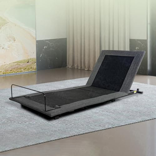 KYUERWK Verstellbarer Lattenrost mit Drahtloser Fernbedienung, Separate Kopf-/Fußanhebung, Stabiles Metall, Elektrischer Bettrahmen(90x200cm)
