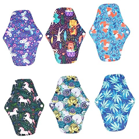 TOVINANNA 6piezas Almohadillas Menstruales Reutilizables De Absorbentes y Lavables Para Abundante