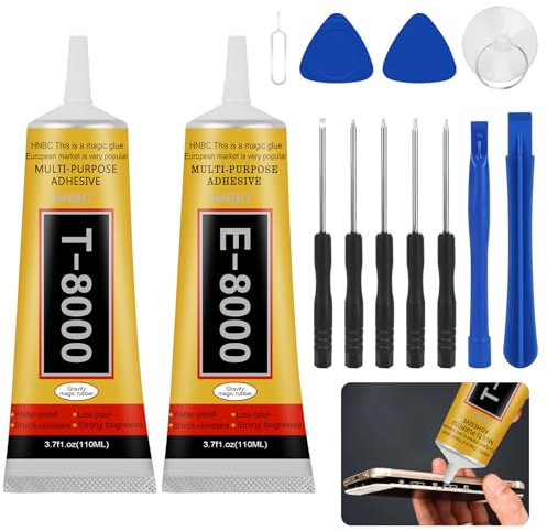 T8000 E8000 Phone Screen Glue, 2 sticks Phone Repair Glue 110ml, Clear Contact Phone Repair Adhesive For Precision Repairs, Multipurpose Strong Plastic Adhesive Perfect For Phone, Electronics