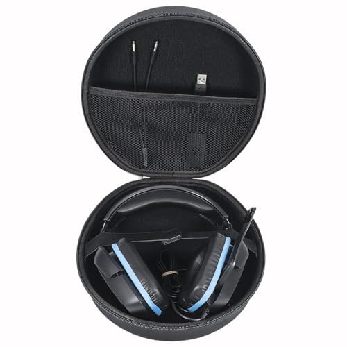 YIIWAY Funda Duro Estuche Case Compatible con Corsair HS35 / HS55 / HS70 Pro / HS80 RGB/Virtuoso MAX/Void Elite RGB/Void v2 Drahtloses Auriculares Gaming, Funda Solo - Negro YC80033