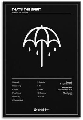 WQMP Bring Me The Poster Horizon-That's The Spirit-AlbumWandkunst, Leinwand, ästhetisches Cover-Poster, Vintage-Musik und Filme, dekoratives Gemälde für Wohnzimmer, Schlafzimmer, 20 x 30 cm