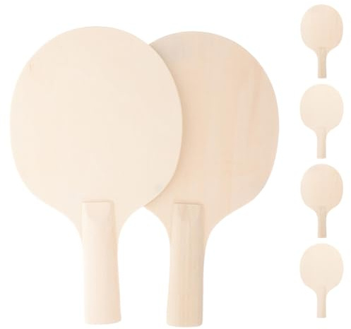 BESPORTBLE Unpainted Wooden Table Tennis Paddle Blanks 12 Pcs Diy Craft Table Tennis Paddles with Grips for Signatures Memorabilia Training Leisure and Sport Games