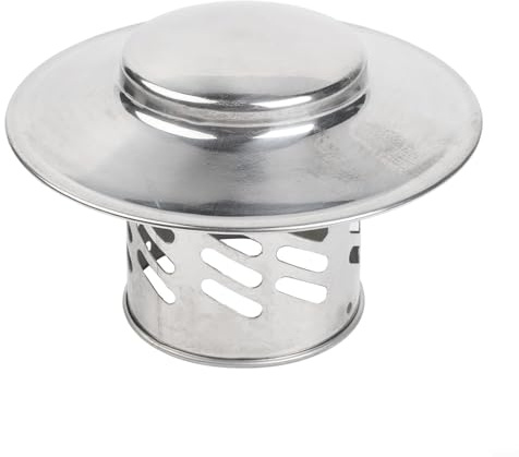 Vasiumic Edelstahl Schornsteinkappe Regen Schnee Schutz Außenwand Luftauslass Dachrohr Auspuffhaube für Kamin Holzofen Lüftungssystem 304 Silber (80 mm)