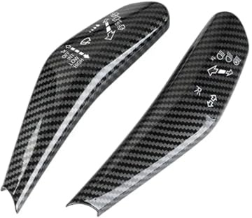Zierstreifen Auto 2X Auto Wischer Schalter Trim Lenkrad Scheinwerfer Schalter Steuerung Abdeckung Zubehör Für VW ID.3 ID.4 ID3 ID4 CROZZ ID6(Kohlenstoff-Look)
