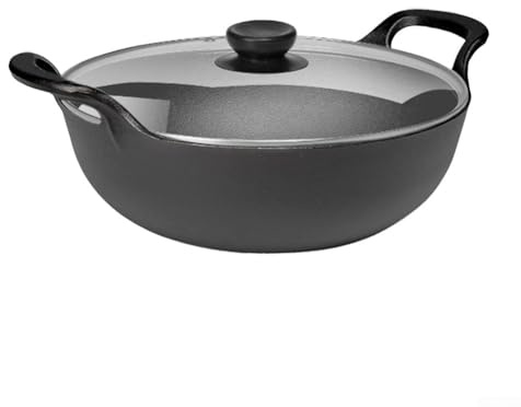 Pentola doppia in ghisa, spessore 30 cm, non rivestito, per pentola naturale non zuppa e piccola padella per cottura lenta Brai (27 cm)