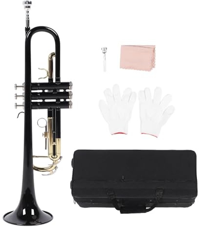 Bb Trompete, Blechblasinstrument, Schwarzes Standard Set Für Anfänger Und Profis - Leicht Zu Spielen, Wasserfeste Ventile, Für Blasinstrumente Erwachsene