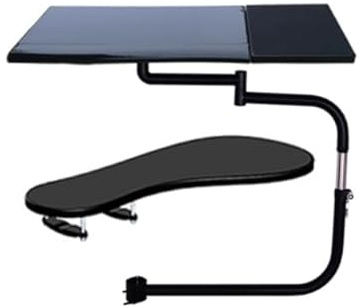 NBGYS Ergonomic Chair Mount Keyboard Tray - Adjustable Laptop & Mouse Stand for Gaming & Workstation, Fits Round Bars up to 1.96 Inch Thickness (OK033B)