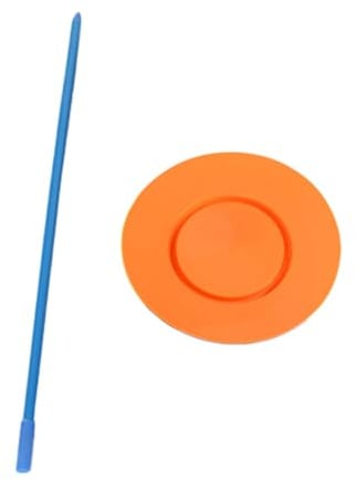 Fiocias Jonglierteller Als Geschicklichkeitsspiel Akrobatik Teller Drehteller mit Stab Zur Förderung Der Balance für Die Ganze Familie Zum Spielen, Orange