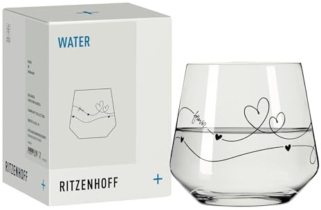 RITZENHOFF 8132001 Wasserglas 400 ml – Liebe – mit kleinen Herzen und „Forever“-Schriftzug – Made in Germany
