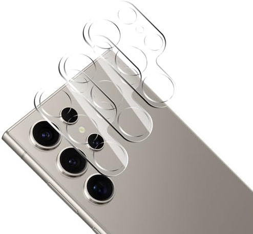 Kameraschutz für Samsung Galaxy S24 Ultra, Kamera Schutzfolie, 9H Gehärtetes Glas, Anti-Kratzer, Ultra HD Klar, 3 Stück