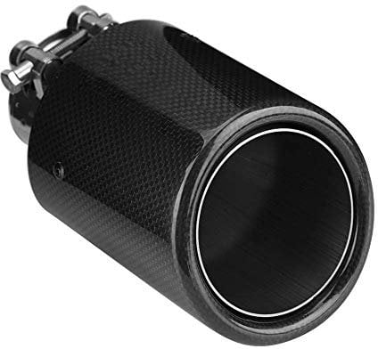 auspuffblende,Auto Auspuff (mit Marker),Duokon Auspuffblende, 54-101mm Universal Kohlefaser Style Car Modifizierte Single Outlet Auspuff Schalldämpfer Spitze Schwanz Hals Edelstahl Schwarz
