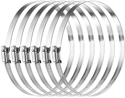 MIAHART 6 Zoll Schlauchschellen 304 Edelstahl-Kanalschellen Rohrschellen Verstellbare 141 mm-165 mm Schlauchschelle (6er-Pack)