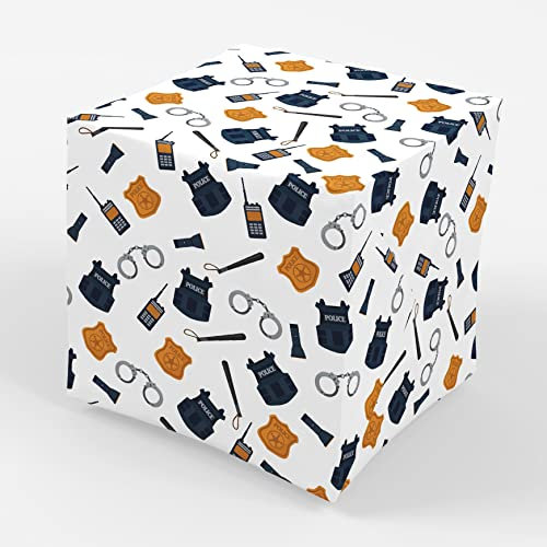 Police Geschenkpapier, Geburtstagsgeschenkpapier, flach gefaltet, 76,2 x 50,8 cm, 3 Bögen