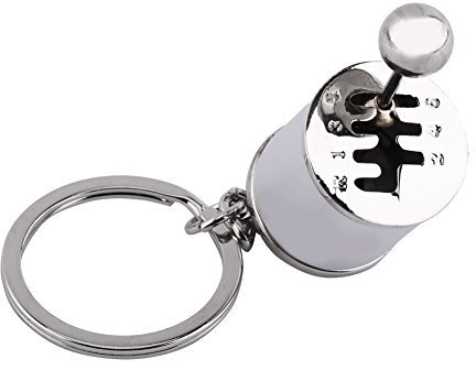 Autoteile-Modell, polierter Metall-Schalthebel, Mini-Schlüsselbund Auto-Teilmodell Metall-Schlüsselbund-Schlüsselring-Gadgets, für Taschen /(12-Silver)
