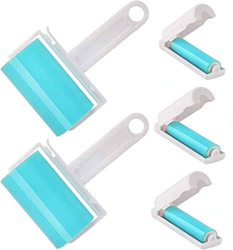 Fusselroller, wiederverwendbar, waschbar, Fusselrolle, klebriges Gel, Fusselentferner, Tierhaarentferner, Reiniger für Kleidung, Reiseutensilien, Haushaltsgebrauch, inklusive großer, Kleiner Größe, 5
