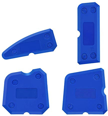 SULOLI Sealant Finishing Tool Kit, 4-Piece Portable Blue Silicone Former Caulking Tool, Multi-Edge Silicone Sealant Applicator and Smoother