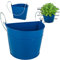 alles-meine.de GmbH Hänge - Topf/Blumentopf/Hängetopf Farbwahl Ø 22 cm - Metall - royal blau - HALB RUND - Hängend/mit Haken & Halterung - Aufhängen - groß - mit Henkel..