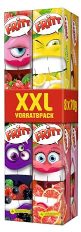 FRITT Frucht XXL 560g, Kaubonbon-Streifen mit Vitamin C, in 7 leckeren & fruchtigen Geschmacksrichtungen