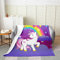 Mädchen-Einhorn-Überwurfdecke Kinder niedlich Cartoon magisches Einhorn Fleece-Decke Kind niedlich Regenbogen Sterne Flanelldecke Kawaii-Galaxie Sternenhimmel Plüschdecke Couch-Dekor ,150 x 200