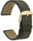 WOCCI 20mm Retro Leder Uhrenarmband für Herren und Damen, Ersatzarmband mit Goldene Schnalle (Armee Grün)