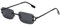 Ggpyyon Vintage Rechteck Randlose Sonnenbrille,Retro Rahmenlose Sonnenbrille für Damen Herren UV400-Schutz(Schwarz/Grau)