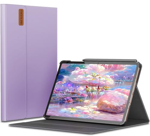 INFILAND Coque pour Samsung Galaxy Tab S9 FE/S9 2023, Coque Multi-Angle avec Support pour Galaxy Tab S9 FE 10.9 Pouces/S9 11 Pouces, Fonction Sommeil/Réveil Automatique, Lavendel