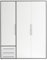Stella Trading LYSS Kleiderschrank weiß mit Schubladen - Vielseitiger Schlafzimmerschrank 3-türig in Weiß, Graphitfarben - 155x 194 x 58 cm (B/H/T)