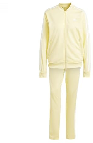 adidas Essentials 3-stripes Track Suit Tuta da ginnastica, almost yellow/white, S Donna