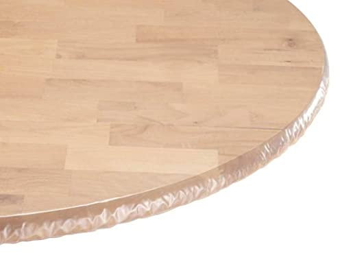 Mantel Redondo de Vinilo Transparente, Mantel Redondo Impermeable Mantel Ajustable Elástico Mantel de Plástico Transparente Protector de Mantel de Plástico para Mesa, m