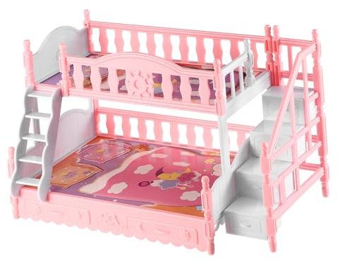 UPKOCH Mini-puppenhausmöbel Szene Miniatur-Puppen-etagenbett Miniatur-puppenstubenmöbel Etagenbett Für Puppen Miniatur-möbelfiguren Mini Etagenbett Fee Baby Plastik Hochbett