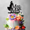 Mr & Mrs - Cake Topper - Blumenstecker - Tortenstecker personalisiert in 7 Farbe Aus MDF Holz Tortenaufleger - Tortenfigur, Kuchen Deko - Blumen Deko (#R2)