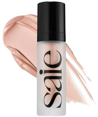 Saie Glowy Super Gel - Hydrating Makeup Primer and Illuminating Glow Serum Enriched with Vitamin C and Squalane Oil - All-Over Liquid Highlighter Makeup for Instant Glass Skin - Roseglow (1 oz)