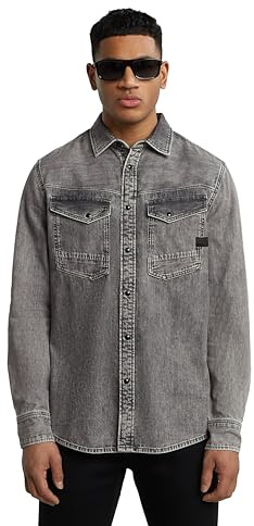 G-STAR Herren Dakota Slim Hemd, Grau (Sun Faded Graphite Grey D23616-D540-H162), XL