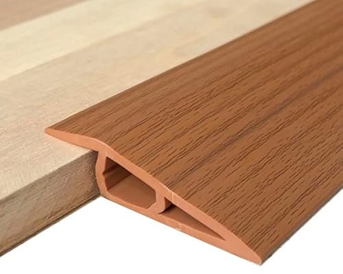 Vinyl Floor Transition Strip Door Threshold Self Adhesive 36 inch, Thresholds for Doorways, Edge-Reducer Transition-Strips for Door/Floor (Light Brown)