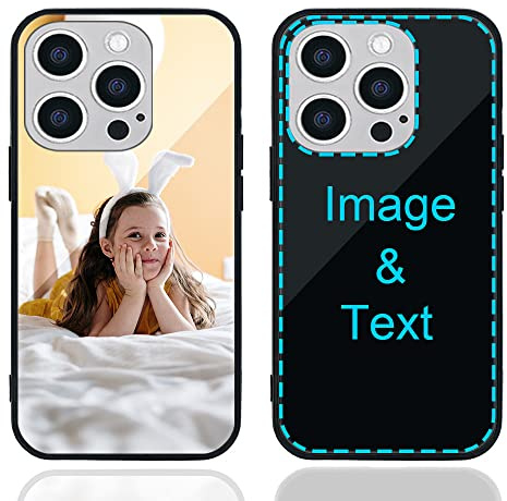 MXCUSTOM Personalised Phone Case for Apple iPhone 14 Pro | Customised Anti-Scratch Tempered Glass Shockproof Soft TPU Cases with Photo Image Text Picture Design Your Own (P1)