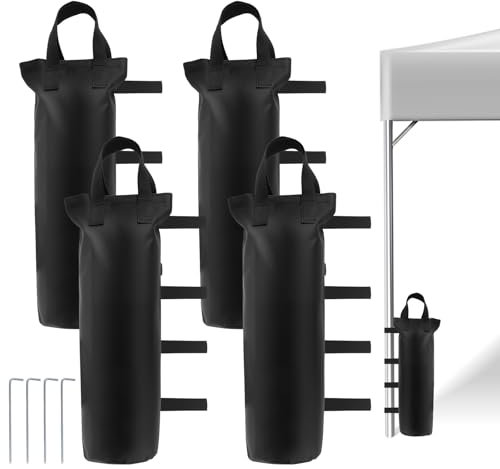 Muyohix Pesos para Carpas, Juego de 4 Sacos de Arena para Pergola de Oxford, Plegables e Impermeables, para Carpas para Exteriores, Carpa Playa, Cenador
