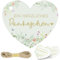 NISENTIA 50 Stück Danke Anhänger, Herz Geschenkanhänger Danke Anhänger Kommunion Dankeschön Geschenk Konfirmation mit Schnur für Babyparty Hochzeit Geburtstag Taufe Tags