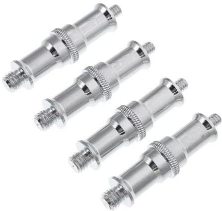 WESIEVYA Adaptateur de Vis 1/4 à 3/8 pour Pied D’éclairage Photo, Lot de 4 Pièces en Métal Robuste, Vis de Fixation pour Support Lampe Torche et Accessoires Photo, Compatible Trépieds