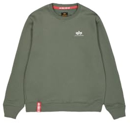 Alpha Industries Basic Sweater Small Logo Sweatshirt for Men Dark Olive