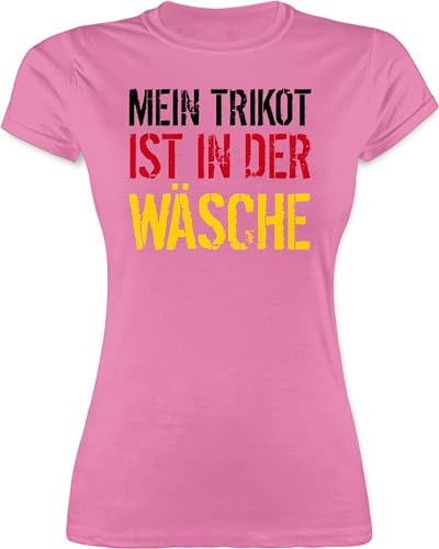 Shirt Damen - Fußball EM WM - Mein Trikot ist in der Wäsche | Deutschland Germany - M - Rosa - 2021 fußballtrikot Europameisterschaft deutsche Tshirt wm-Shirts Fussball Deutscher t-Shirt