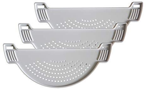 Preisjubel 3 x Abgießhilfe Kunststoff, Abgießsieb, Abtropfhilfe, Abschüttsieb, Schöpfsieb