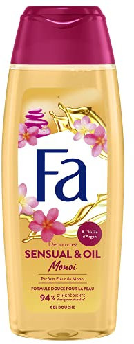 FA - Gel Douche Corps - Sensual & Oil - Monoï - A l'Huile d'Argan et Fleur de Monoï - Formule de pH neutre pour la peau - Testé sous contrôle dermatologique - Bouteille de 250 ml