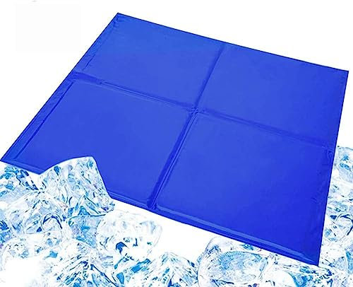 AlfaView Kühlmatte Hunde Katzen Haustiere, Druckaktivierte, selbstkühlende Gelmatte für Kennels, Kisten und Betten, ideal für Zuhause und Reisen (XL 96 * 81cm)