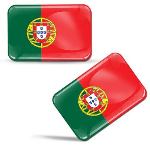 Biomar Labs® 2 x 3D Flexibles Autocollant Stickers National Drapeaux Portugal Portugais F 30