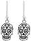 Tuscany Silver Damen Sterling Silber Oxidierte'Tag der Toten' Schädel Ohrringe - 9,8 mm x 27 mm'
