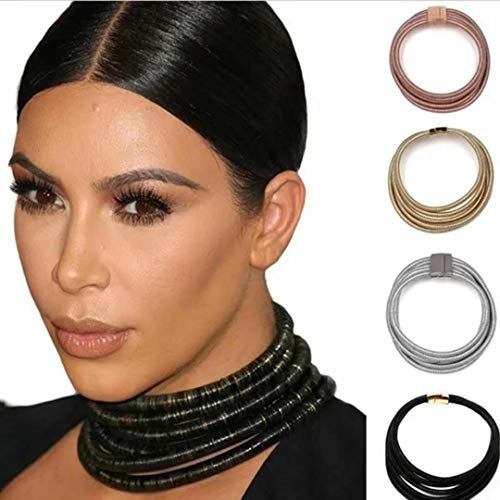 Be-Creative Collier multirangs tendance - 4 couleurs au choix (or rose)