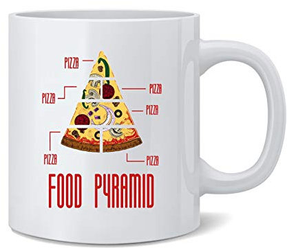 Poster Foundry Pizza Food Pyramid Graphic Funny Parody Ceramic Coffee Mug Tea Cup Fun Novelty Gift 12 oz
