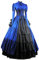 riou Damen Mittelalter Kleid Gothic Steampunk Vintage Renaissance Adels Palast Prinzessin Maxikleid für Hochzeit Karneval Fasching Party